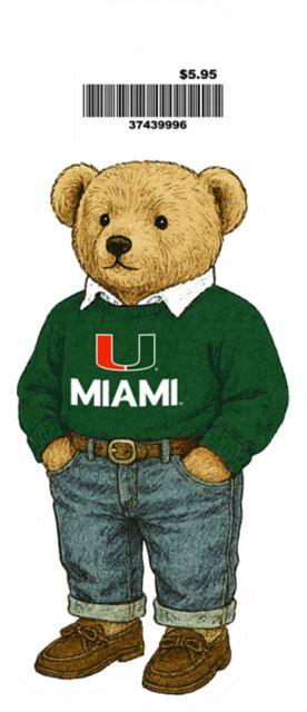 University of Miami Teddy Bear Vinyl Sticker