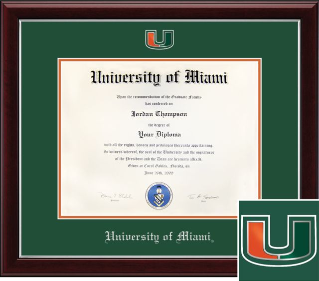 University of Miami Masterpiece 11x14 Diploma Frame