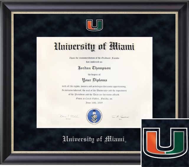 University of Miami Regal 11x14 Diploma Frame
