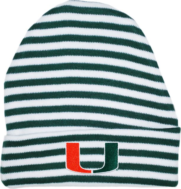 University of Miami Infant Striped Knit Cap
