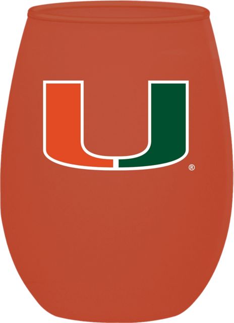 University of Miami Wine Glass