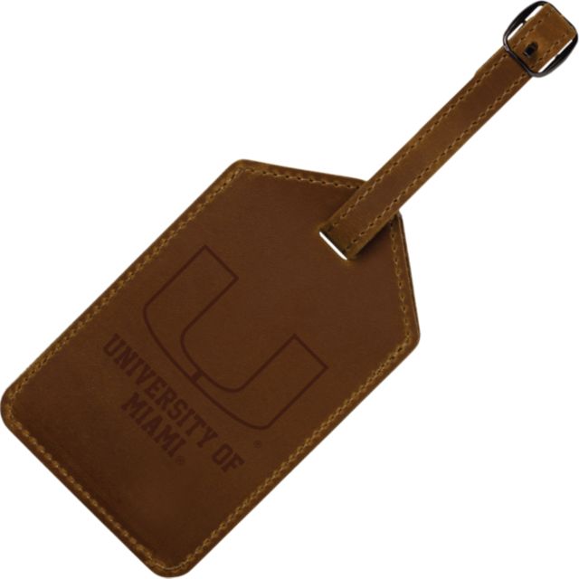 University of Miami Leather Luggage Tag