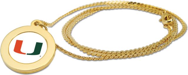 CSI Gold Pendant Necklace With Colored Medallian - ONLINE ONLY