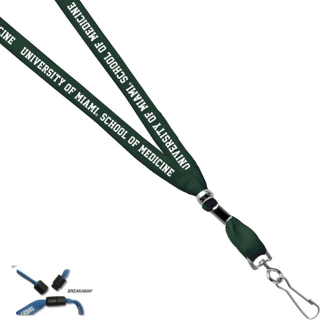 University of Miami Medicine 3/8'' Breakaway Lanyard
