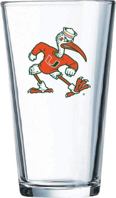 University of Miami Hurricanes 16 oz. Glass