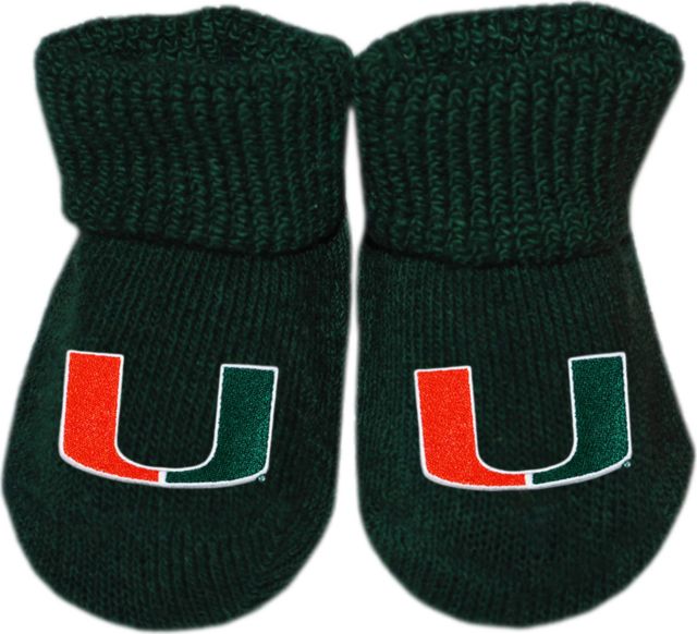 University of Miami Baby Booties