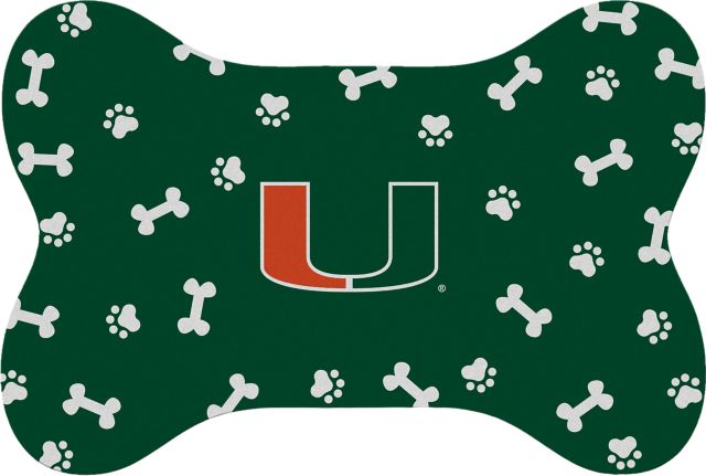 University of Miami Bone Shaped Pet Mat