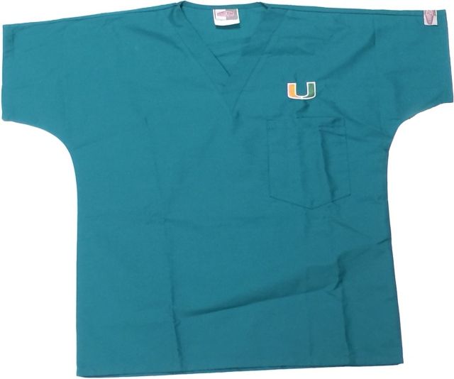University of Miami Unisex Scrub Top