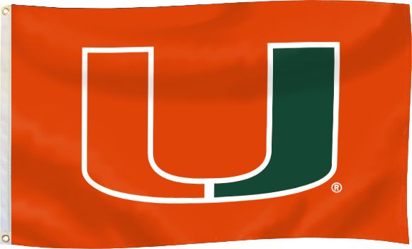 University of Miami 3' x 5' Durawave Flag