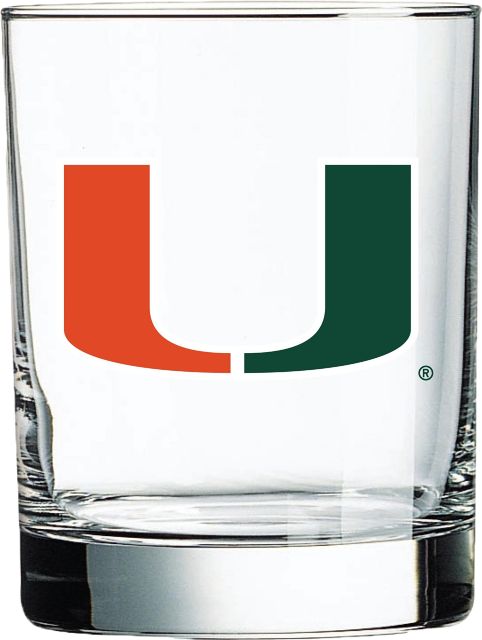 University of Miami Double Old Fashioned 14 oz. Glass