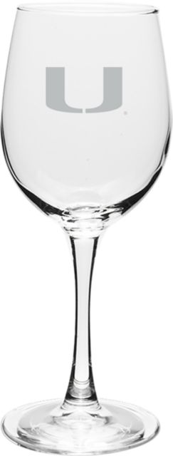 University of Miami 12 oz Wineglass