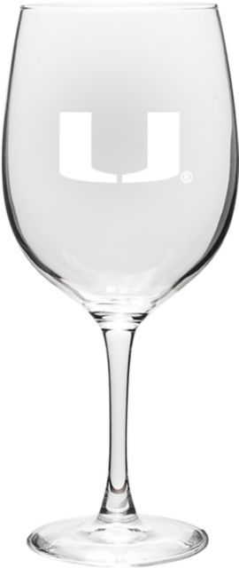 University of Miami 19 oz. Wine Glass