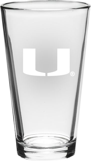 University of Miami 16 oz. Mixing Glass
