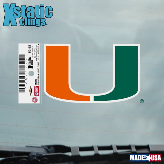 University of Miami Cling Decal
