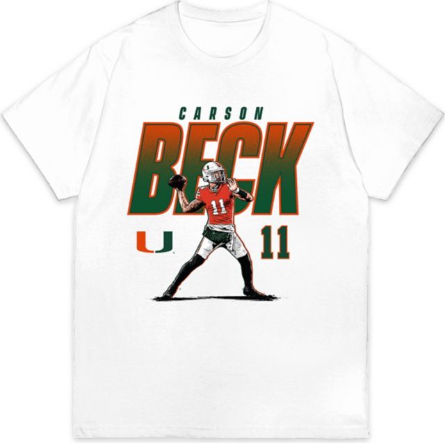 University of Miami Football Short Sleeve T-Shirt CARSON BECK CARICATURE