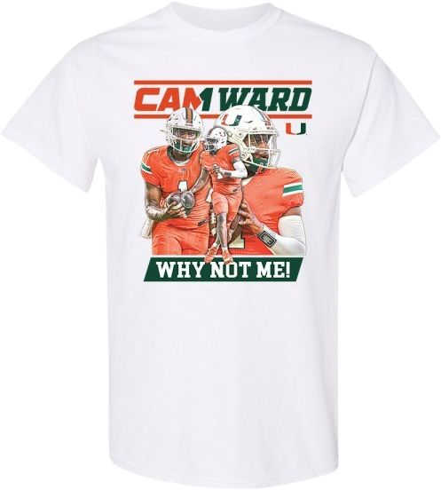 Miami Football Youth Short Sleeve T-Shirt CAM WARD WHY NOT