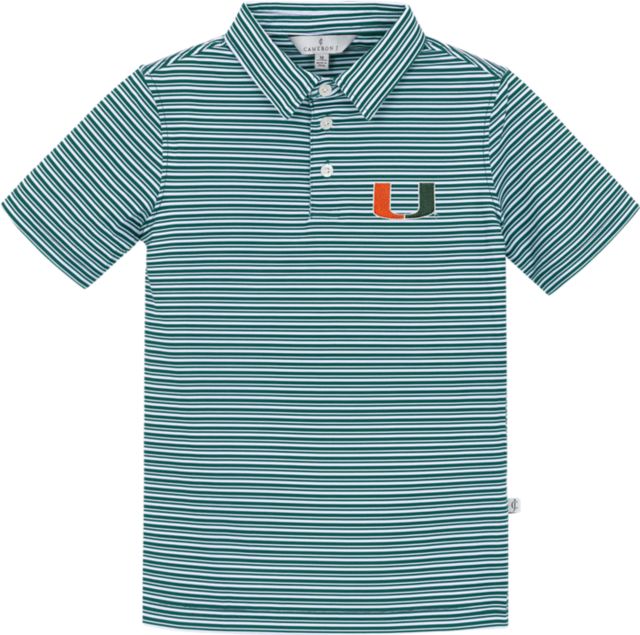University of Miami Youth Striped Polo