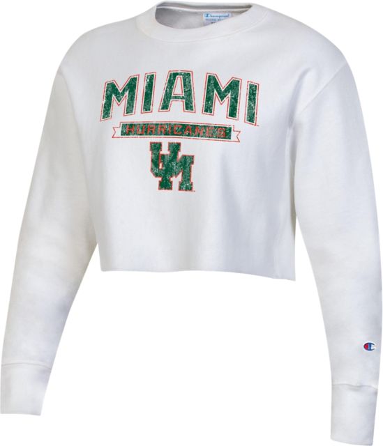 University of Miami Hurricanes Women's Reverse Cropped Crewneck Sweatshirt