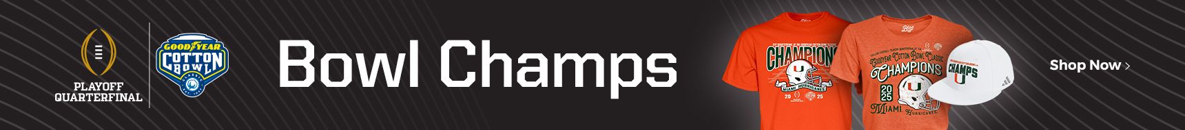 Playoff quarterfinal bowl champs! Shop Now.