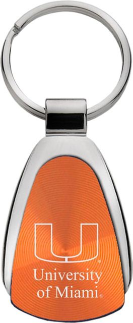 University of Miami Teardrop Key Tag