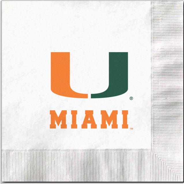 University of Miami 6.5'' Square Paper Napkins