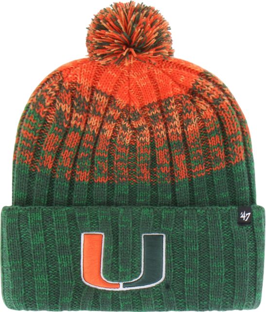 University of Miami Hurricanes Beanie Hat Knit Skull Cap Football Jersey Hat UM Miami hurricanes beanie hat - Gem main image 3