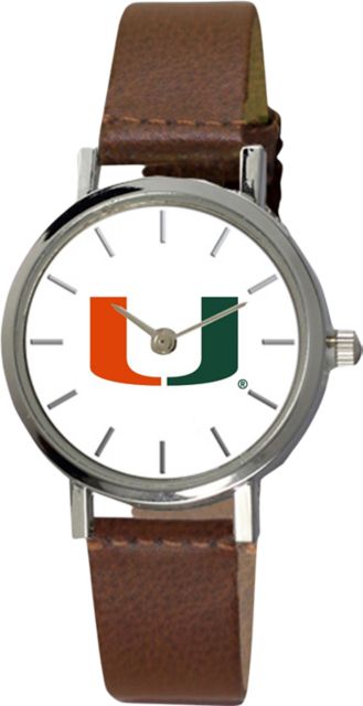 University of Miami 28 mm Ladies Leather Watch