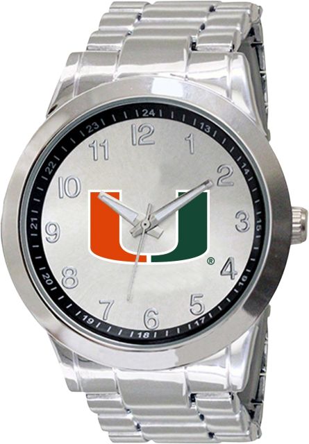 University of Miami 44mm Men's Stainless Steel Watch