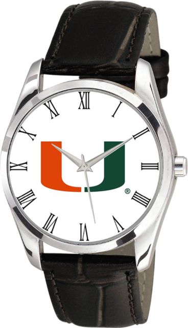University of Miami 36mm Men's Leather Watch