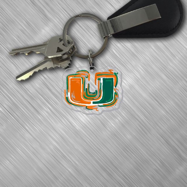 University of Miami Hurricanes Laser Cut Keychain