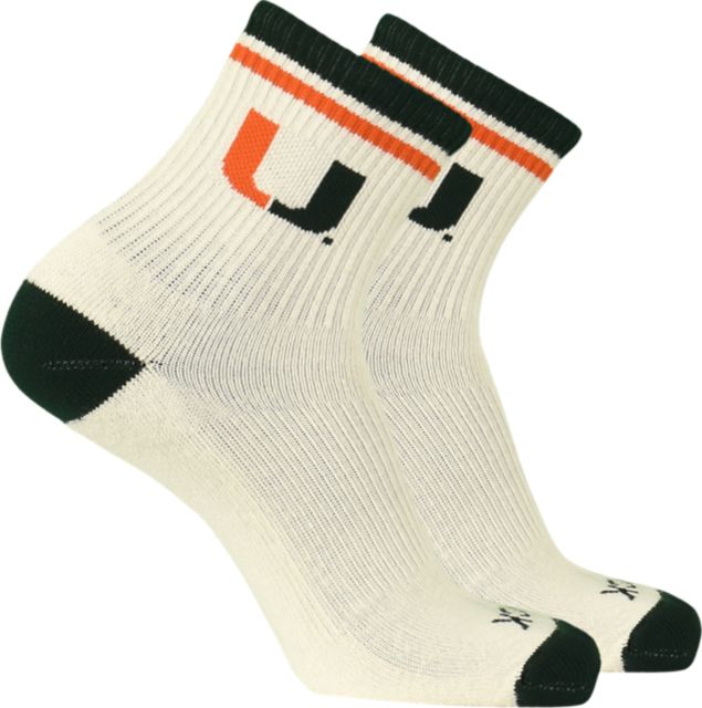 University of Miami Vintage Quarter Crew Socks