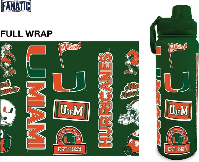 University of Miami 24 oz. Full Wrap Bottle