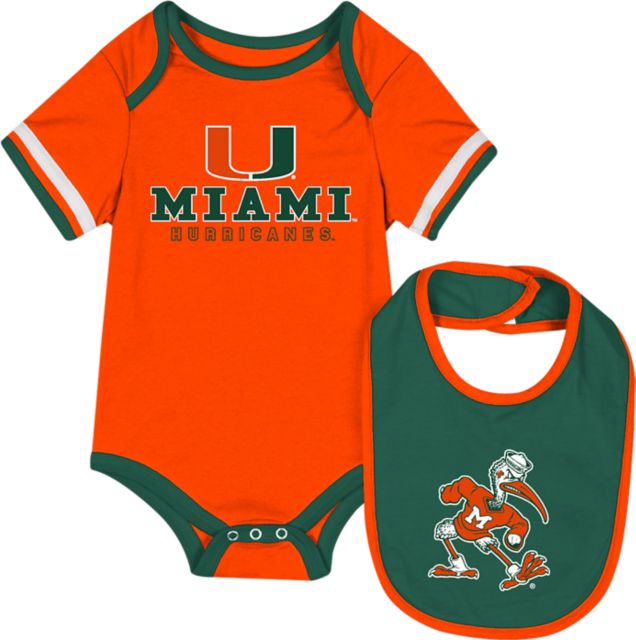 University of Miami Infant's Hurricanes Bodysuit Bib Set