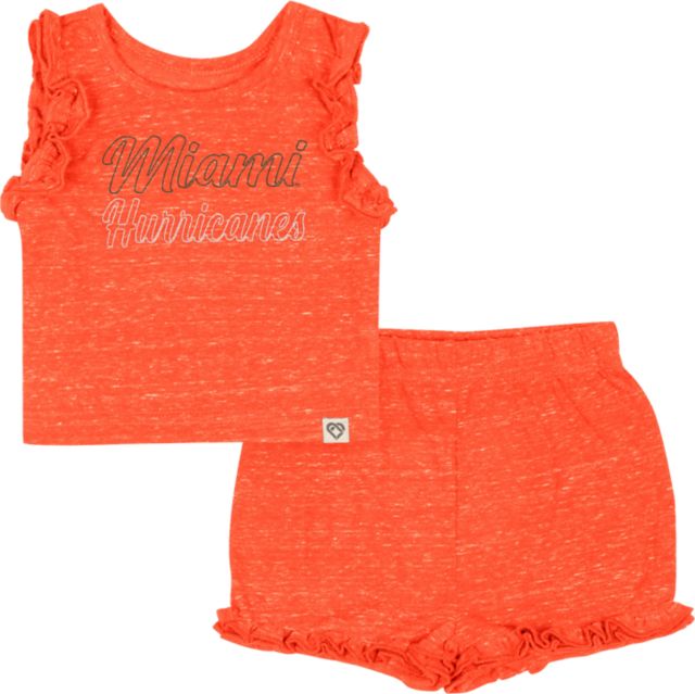 University of Miami Hurricanes Infant Girl's Tank Top and Shorts Set