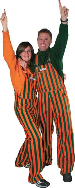 University of Miami Stripe Game Bib Overalls