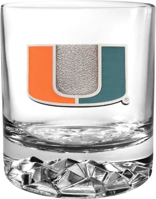 University of Miami Round Glass