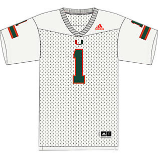 Men's adidas White Miami Hurricanes Team Baseball Jersey