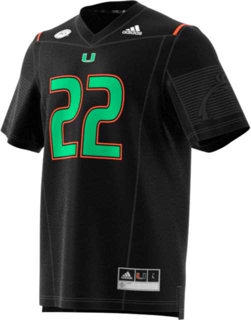 Men's Adidas #1 Black Miami Hurricanes Premier Strategy Jersey Size: Medium