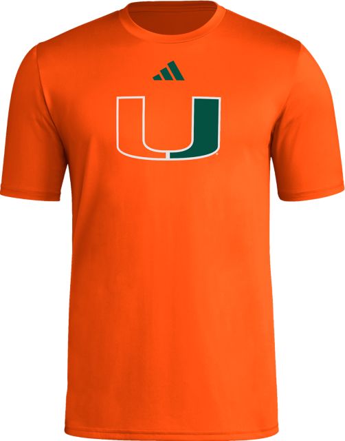University of Miami Hurricanes adidas Pre-Game Locker Room Short Sleeve T-Shirt
