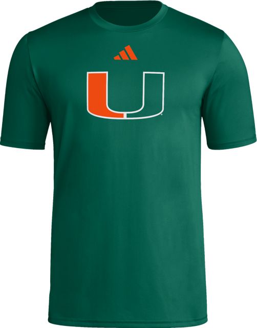 University of Miami Hurricanes adidas Pre-Game Locker Room Short Sleeve T-Shirt