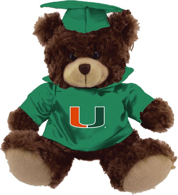 University of Miami 12'' Graduation Bear - Chocolate - ONLINE ONLY