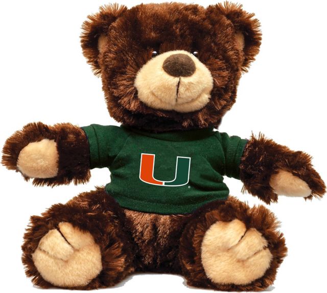 University of Miami 12'' Plush Noah Bear - Chocolate - ONLINE ONLY