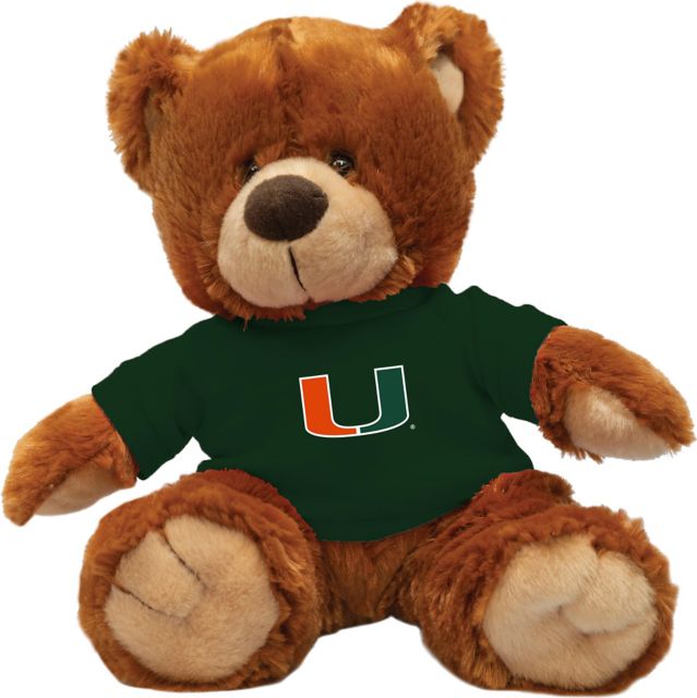 University of Miami 12'' Plush Noah Bear - Honey - ONLINE ONLY