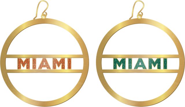 University of Miami Hoop Earrings