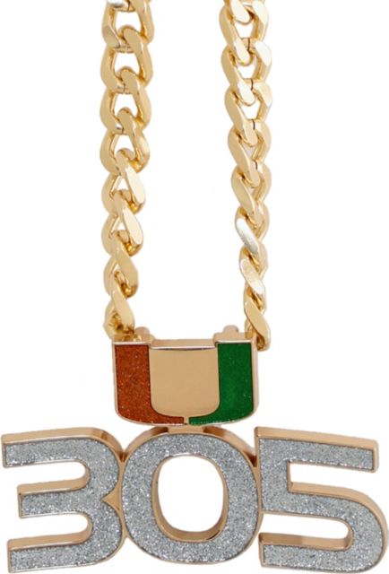 EliteAuto3K Miami Hurricanes Turnover Chain 305 - Limited Edition 18K Gold  Plated Pendant (4 x 4) : Sports & Outdoors - .com