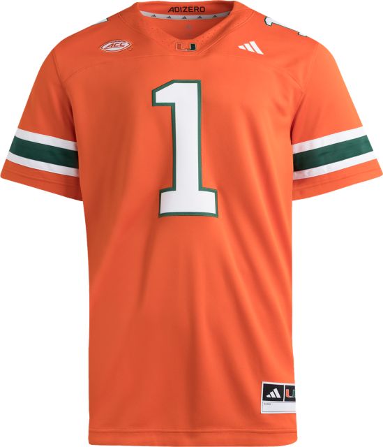 University of Miami Hurricanes adidas Football #1 Premium Replica Home Jersey