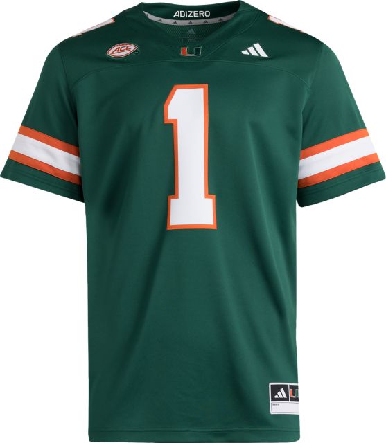 University of Miami Hurricanes adidas Football #1 Premium Replica Alternate Jersey