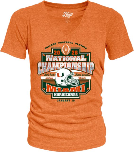University of Miami Football 2026 National Championship Game Women's V-Neck Short Sleeve T-Shirt