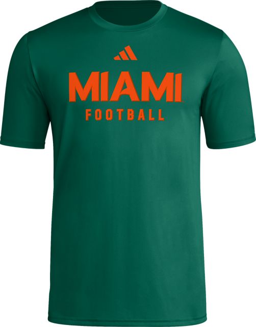 University of Miami Hurricanes adidas Football Pre-Game Locker Room Short Sleeve T-Shirt