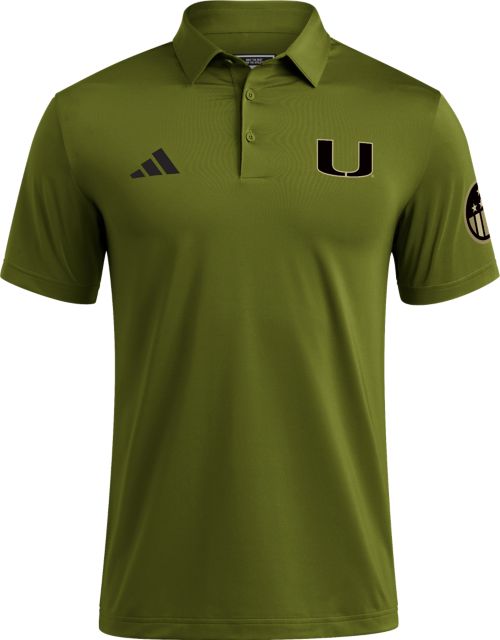 University of Miami Hurricanes adidas Ultimate365 Military Polo